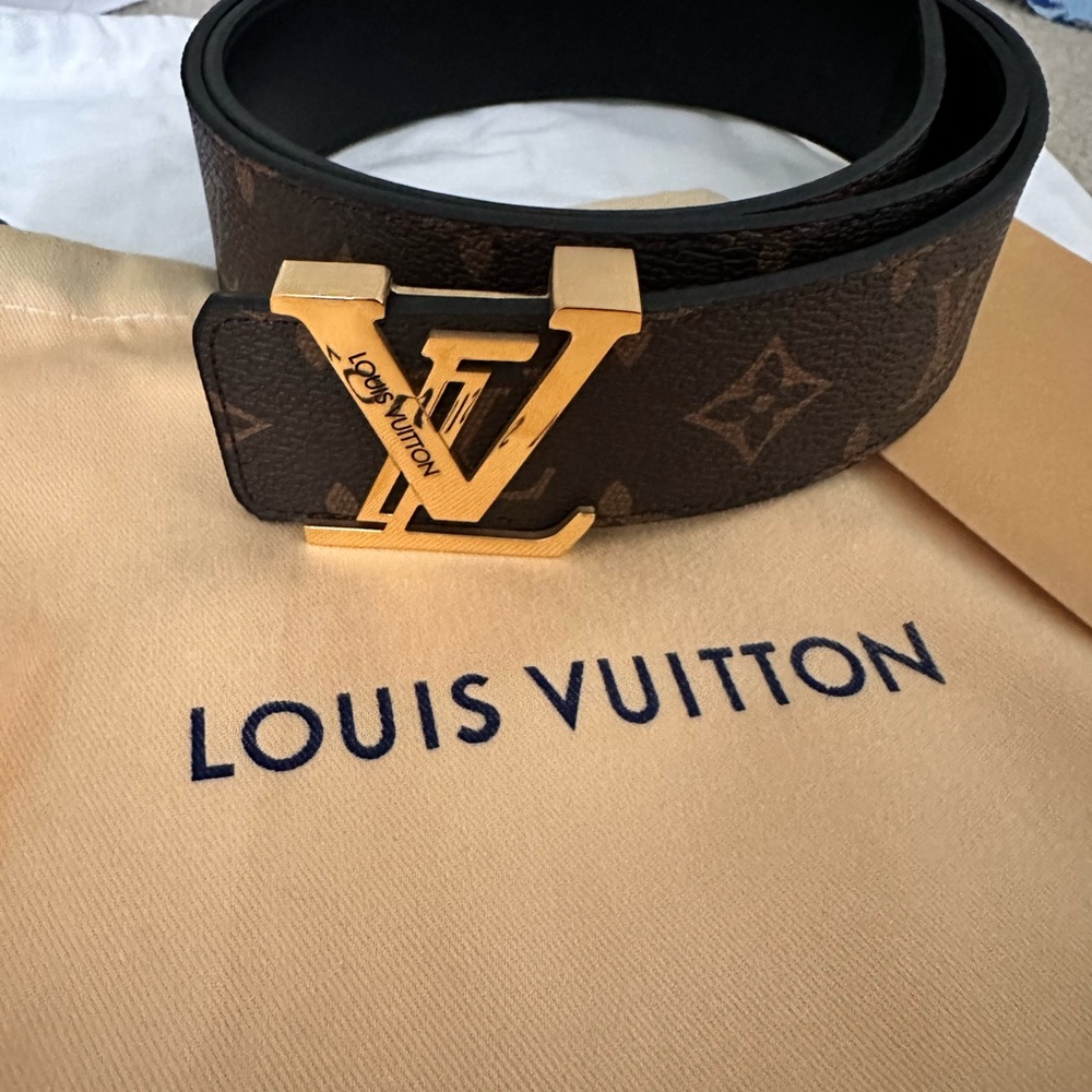 Louis Vuitton Brown Belt with Gold Buckle